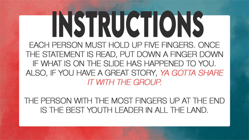 Never Have I Ever - Youth Leaders Edition